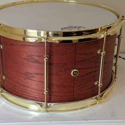 Savior Custom Drums 14x8" Oak/Maple snare drum - Burnt Orange/Red image 4