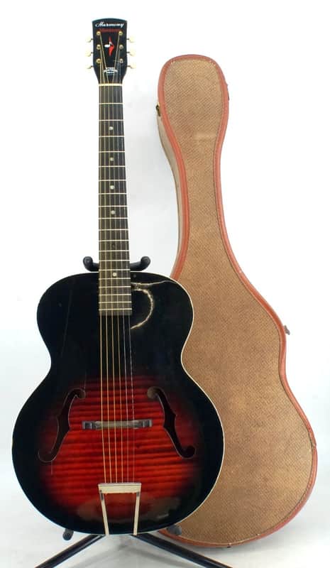 1960s Harmony Monterey H950 Acoustic Guitar with Hard Case image 1
