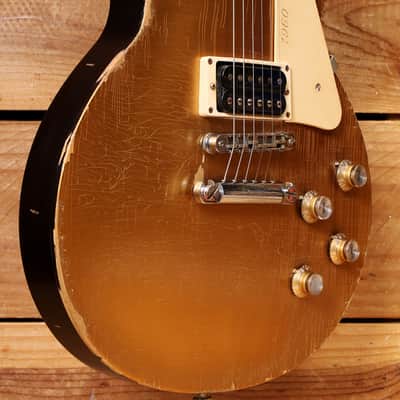 Gibson Les Paul Studio '50s Tribute Heavy Relic - 2016 - Satin Gold Top 45843 image 8