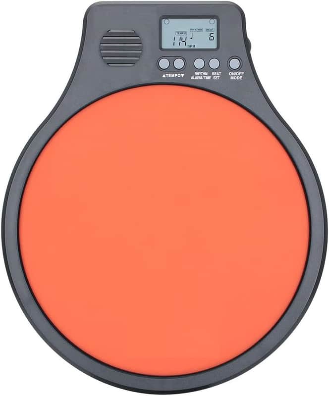 Percussion Portable Practice Devices Drum Practice Pad with Built-in Electronic Audible Metronome 2 in 1 (ORANGE) image 1