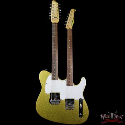 2003 Fred Stuart Golden Hawk Double-Neck Chartreuse Sparkle image 3