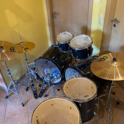 Tama Imperialstar Blacksparkle Double Bassdrum Kit 2010s - Black Sparkle image 4