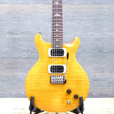 PRS SE Santana Flame Maple Veneer Top Santana Yellow Electric Guitar w/Bag image 1
