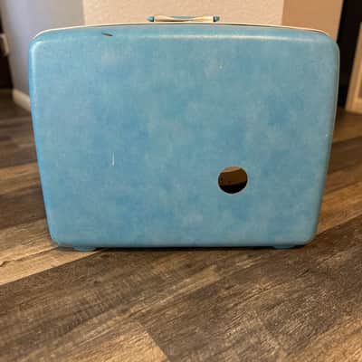 “BLUE DOG” busker style suitcase drum by Vintage Suitcase Kick Drums image 6