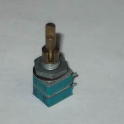lite use genuine Boss Stacked Pot (aka concentric / dual gang pot) Top pot values: 10  84 4W 7F / Lower pot values: 10  82  4W  5F, 2000s-2010s, Six Legs, teal hard plastic casings, NO manufacturer's info (forgot what pedal it came off of) + nut & washer image 5