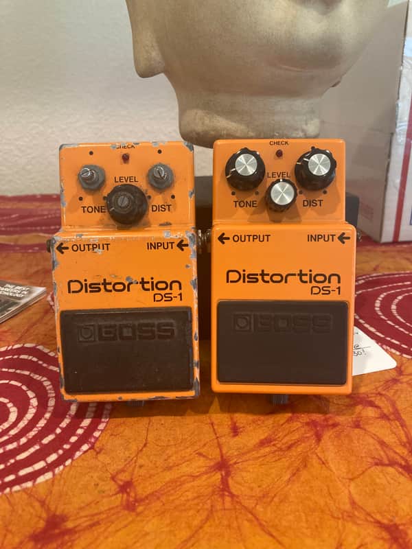 TWO Boss DS-1 Distortion pedals MIJ 1980s vintage black label PAIR image 1
