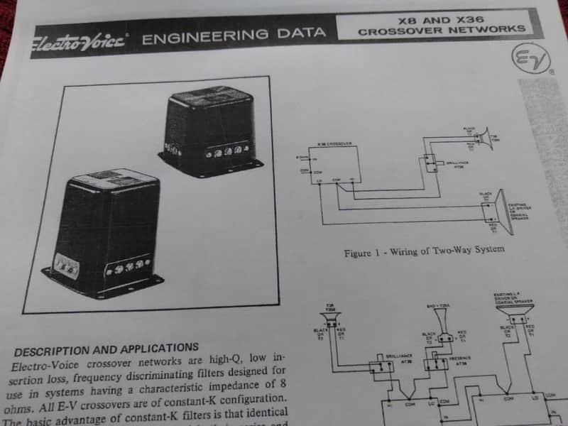 (1) Pair of 1988 Electro-Voice X-8 Two Way Crossovers image 1