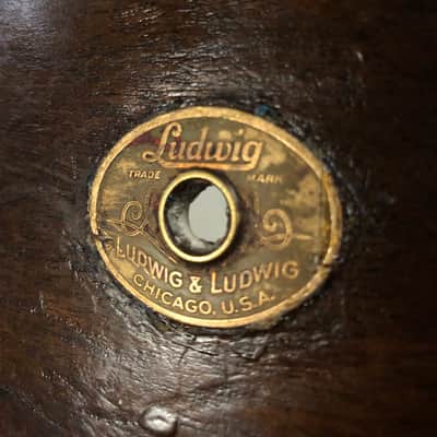 Ludwig&Ludwig 26" Single Tension Marching Bass Drum 1920's - Walnut image 2