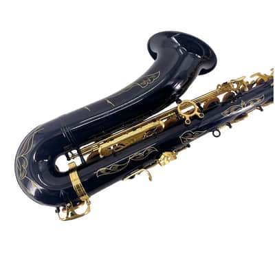 Black Lacquer Bb Tenor Saxophone – Professional-Style Tenor Sax with High F#, Case, Mouthpiece & Accessories image 2