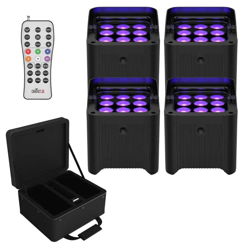 Chauvet Freedom Par H9 IP X4 RGBA Wireless DMX Battery Powered Up Lighting 4 Pk image 1