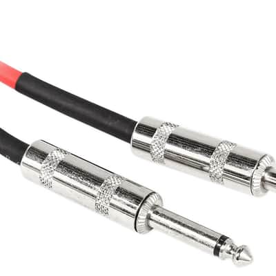 Rockville RCGT6.0R 6' 1/4'' TS to 1/4'' TS Guitar/Unbalanced Signal Cable-Red image 2
