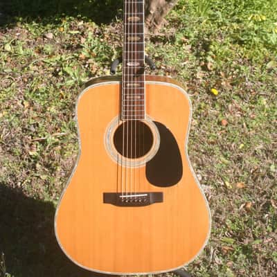 1975 Yairi YW-600 Dreadnought Guitar New Jacaranda Natural+Vintage Flight Case image 4