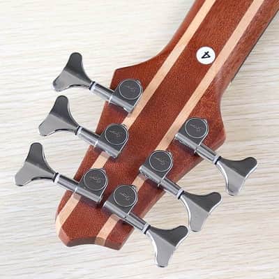 6 String Electric Bass, Sapele Wood Body, Maple Neck, 24 Frets Fretboard image 4