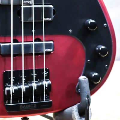 ESP LTD AP-4 Candy Apple Red Satin EMG Brushed Black Pickups Electric Bass image 5