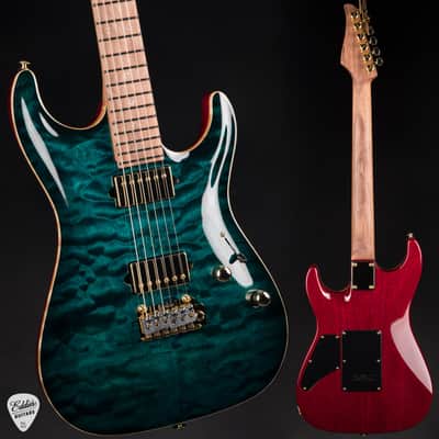 Suhr Standard Carve Top Pau Ferro Neck - Trans Teal Burst image 1