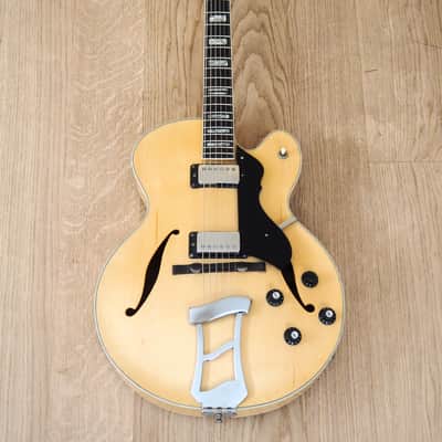 1970s Hagstrom Jimmy D'Aquisto Archtop Electric Guitar Blonde Sweden w/ Case image 2