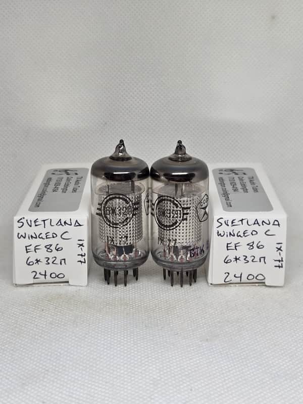 Sovtek Svetlana Winged C EF86 Perfectly Matched Pair NOS 6267 6J32N 6J32P CV2901 image 1