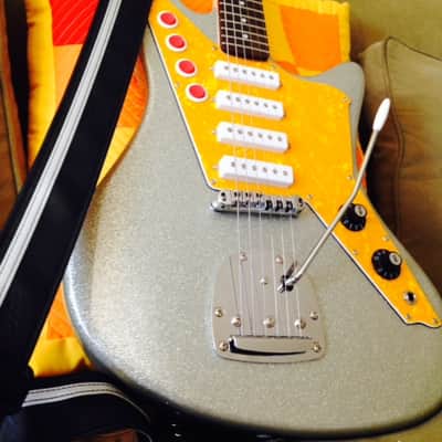 Couch  Black With Silver Racer X Guitar Strap image 7