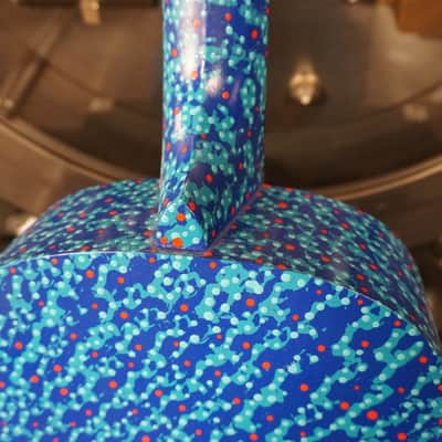 Hap "Michael Hapner" Hand Painted Guitar Blue Psychedelic Wall Art image 11