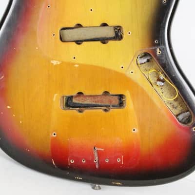 1969 Vintage Fender Jazz Bass Alder 4-Bolt Sunburst BODY ~Original Finish~ 1960s USA Early-CBS image 3