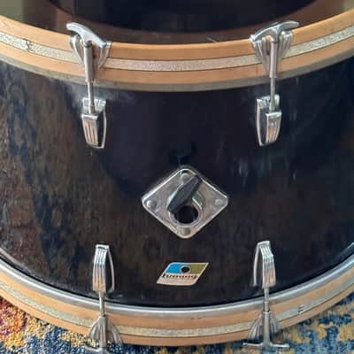 Ludwig 70's Quadra Plus Drum Set Black  Vintage Blue & Olive Badge Read Listing image 14
