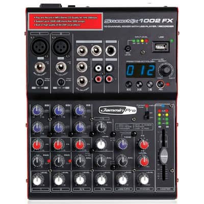JAMMIN PRO STUDIOMIX 1002FX 10 Channel USB Recording Mixer with Software & Vocal Effects image 1
