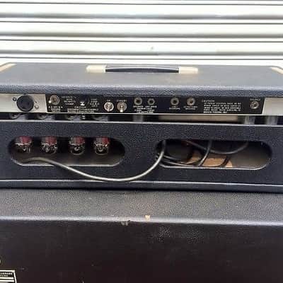 Fender Bassman 135 Head and speaker cabinet matching stack original vintage 1970s Silverface image 11