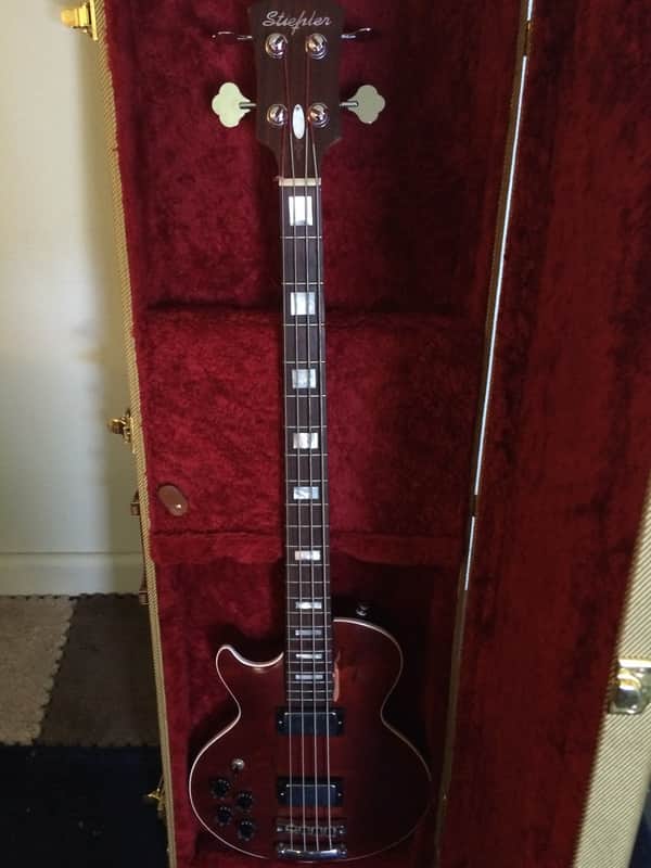 Stiehler Left-Handed Les Paul Bass (Custom 109), Tweed Case Included image 1