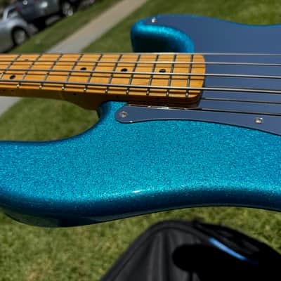 2014 Fender Steve Harris Blue Sparkle P Bass - MIJ Japan -Iron Maiden image 4