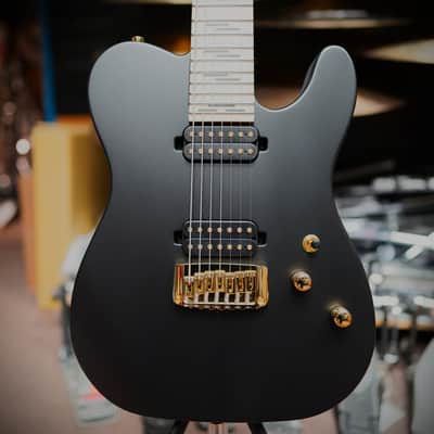 Schecter USA CUSTOM SHOP PT-7 Black Satin 7-String Electric Guitar w/ Black Tolex Case NOS image 2