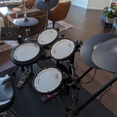 Roland TD-17KVX Gen 2 V-Drums Complete Bundle w/ DW 5000 Kick & Hi-Hat Hardware, Tama 1st Chair Throne & Roland TDM-20 MatSet 2023 - Black image 5
