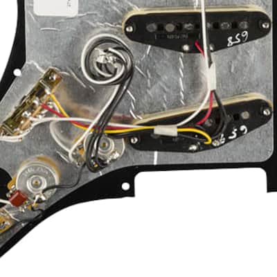 Fender Pre-Wired Strat Pickguard, Tex-Mex SSS, Black 11 Hole PG image 6