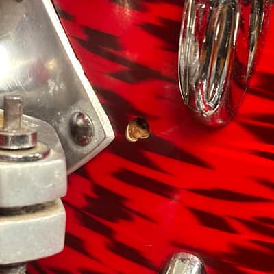 1960s Slingerland 4pc Drum Set Red Tiger Pearl 22/12/13/16 image 14