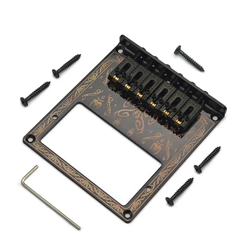 Black Roller Saddles Tele Style Guitar Bridge with Humbucker Pickup Bridge image 1