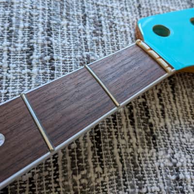 2023 Fender American Vintage II 1966 Jazz Bass Rosewood Neck Sea Foam Green Headstock image 6
