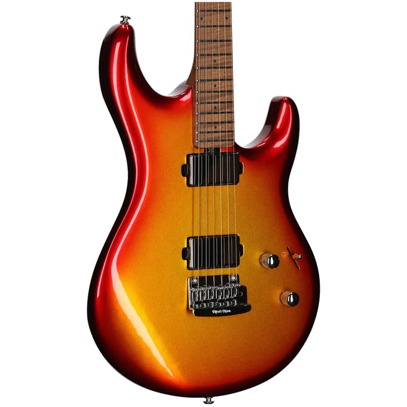 Ernie Ball Music Man Luke 4 HH Electric Guitar, Roasted Maple Fingerboard (with Case), Fireball, Roasted maple fingerboard image 1