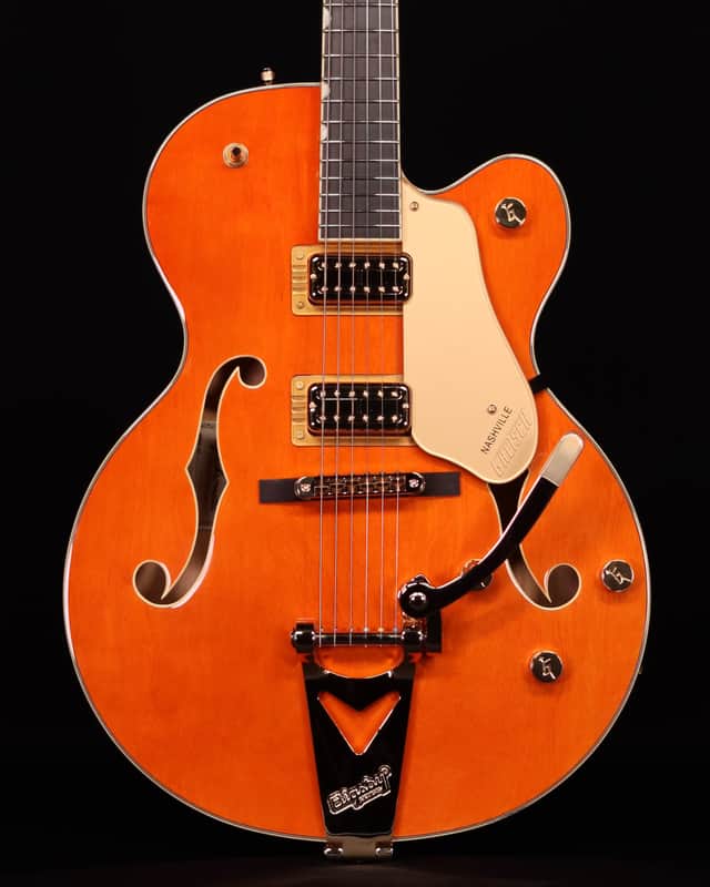 Gretsch Synchromatic Nashville Hollow Body Single-Cut, Ebony FB, 50's Orange Stain image 1