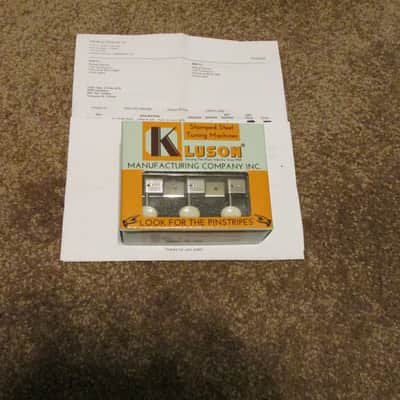 Kluson Deluxe Three on a side Button Machine Heads Silver/Cream New in Box image 5