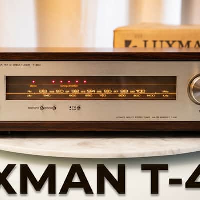 🎶✨ Luxman T-400 AM/FM Stereo Tuner — Original Factory Box, U.S. 120V, Wood Cabinet, Cleaned & Tested image 1