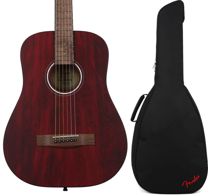 Fender FA-15 3/4 Scale Steel Acoustic Guitar - Red Bundle with Fender FAS405 Small Body Acoustic Gig Bag - Black image 1