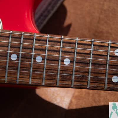 2008 Fender MG69/MH - '69 Mustang Reissue - Red w Matching Headstock - Pro Set Up w Perfect Frets/Action/Intonation! image 14