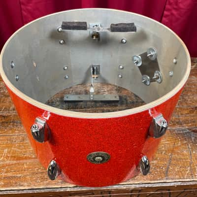 1960s Gretsch 9x13 Tom Single Drum Round Badge 6-Ply Tangerine Sparkle image 10