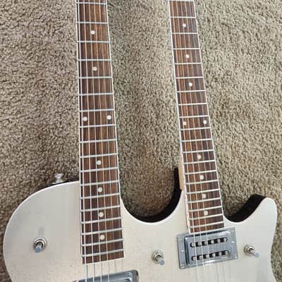 Immagine Used 2019 Gretsch G5566 Jet Double Neck (One Standard Neck, One Baritone Neck) - Silver Sparkle - 4