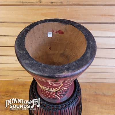 Made in Ghana 12.5” Hand-Made Ghanaian Djembe - All Solid Wood, Traditional Carvings, Rope-Tuned image 6