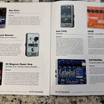 Electro-Harmonix Pedal Brochure 2011 Freeze Neo Clone germanium big muff pog2 memory boy toy ring thing enigma image 9