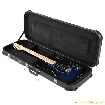 Electric Guitar Hard Case – Wooden Core, Leather Exterior, Plush Interior, Lockable Protection Case for Strat/Tele Style Guitars (Black) image 17