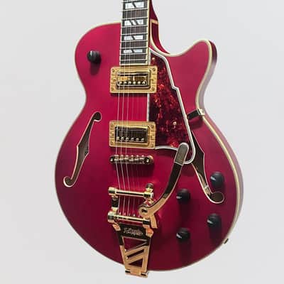 D'Angelico Deluxe Bob Weir SS 3 Semi-Hollow Electric Guitar - Satin Trans Wine image 3