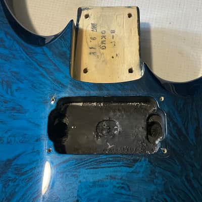 2000's Japan Jackson DKMG Dinky Cobalt Blue Swirl Guitar Body Floyd Ready image 8