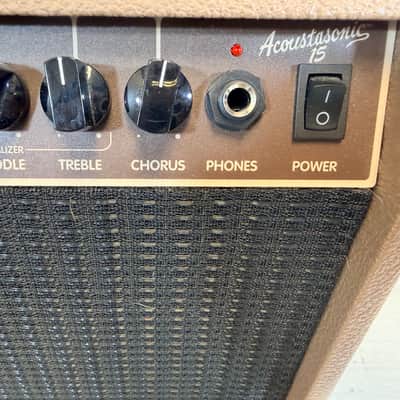 Fender Acoustasonic 15 15W 1x6 Acoustic Guitar Combo Amp Brown image 2
