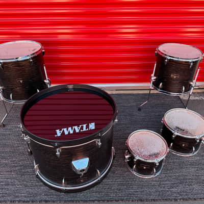 Tama Imperialstar 5-Piece Drum Shell Pack Black/Brown Woodgrain Wrap Finish 22/16/14/12/10 image 1